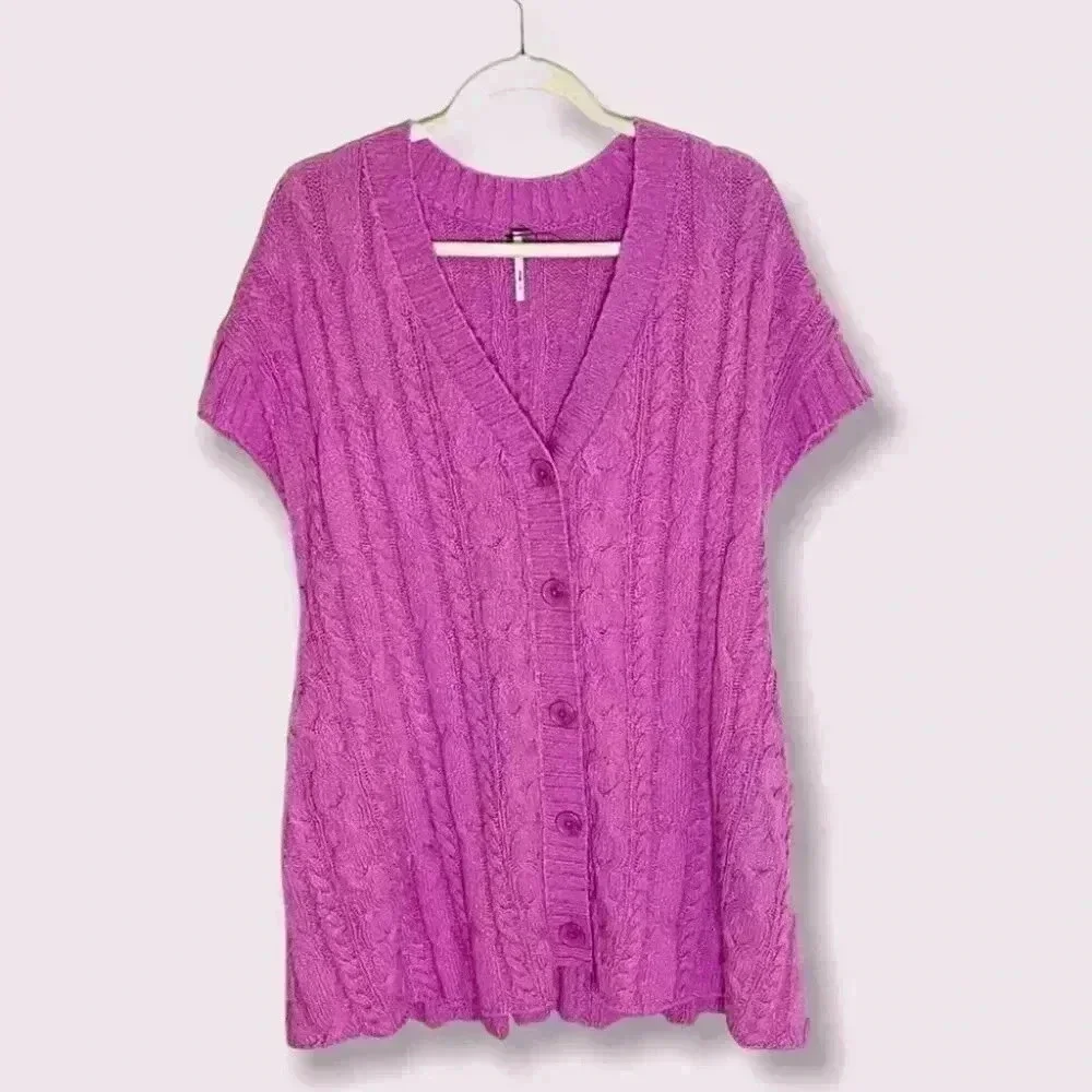 NEW Free People Swingin Swing Knit Sweater Mini Dress Lilac